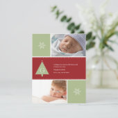 Monogram kerstboom Foto Feestdagenkaart (Staand voorkant)