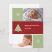 Monogram kerstboom Foto Feestdagenkaart (Voorkant / Achterkant)