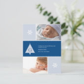 Monogram kerstboom Foto Feestdagenkaart (Staand voorkant)