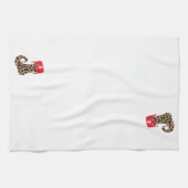 Monogram kerstboomluipaardoping theedoek (Horizontaal)