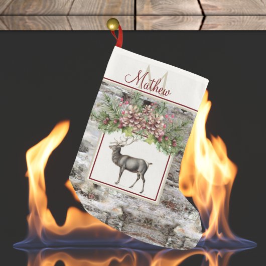  monogram kerstboomrendier kleine kerstsok