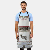 monogram kerstboomrendier schort (Gedragen)