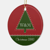 Monogram kerstboomversiering keramisch ornament (Links)
