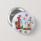 Monogram kerstButton L Ronde Button 5,7 Cm (Voorkant /achterkant)