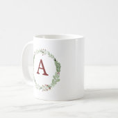 Monogram kerstcadeau voor feestdag koffiemok (Voorkant links)