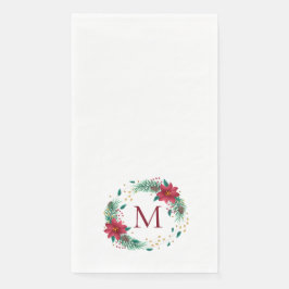 Monogram kerstcadeaupapier met grote kerstmis servet