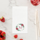Monogram kerstcadeaupapier met grote kerstmis servet (Insitu)