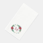 Monogram kerstcadeaupapier met grote kerstmis servet (Hoek)