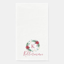 Monogram kerstcadeaupapier met grote kerstmis