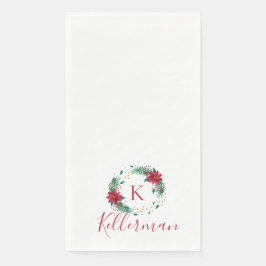 Monogram kerstcadeaupapier met grote kerstmis servet