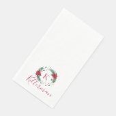 Monogram kerstcadeaupapier met grote kerstmis servet (Hoek)