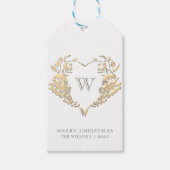 Monogram kerstcadeautags cadeaulabel (Voorkant)