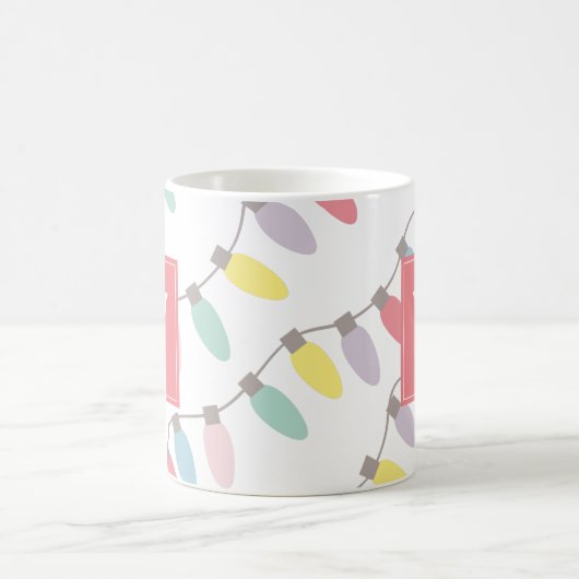 Monogram kerstfeestdag lampje koffie koffiemok (Center)