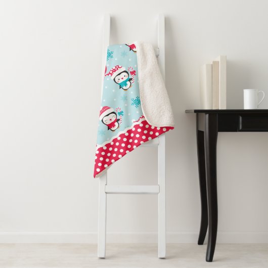 Monogram kerstfeestdag sherpa deken (In situ)