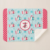 Monogram kerstfeestdag sherpa deken (Voorkant (horizontaal))