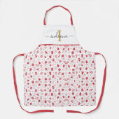 Monogram kerstFeestdagen Festive Persoonlijk Schort (Voorkant)