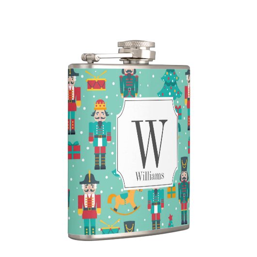 Monogram kerstfeestelijke voedingskraker heupfles (Rechts)