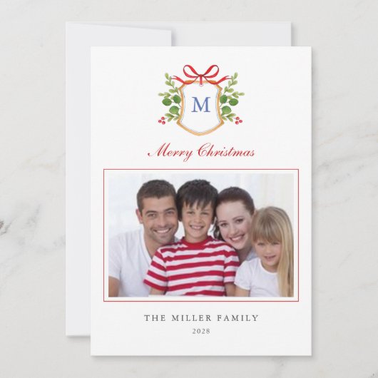 Monogram Kerstkaart met Meerdere foto's (Voorkant)