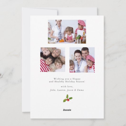 Monogram Kerstkaart met Meerdere foto's (Achterkant)