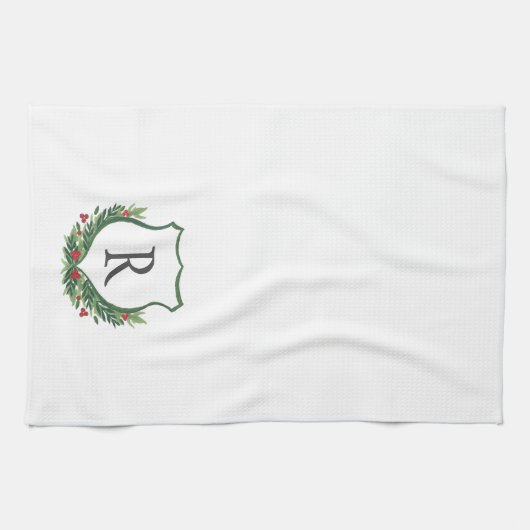 Monogram! Kerstkeukenhanddoek Theedoek (Horizontaal)