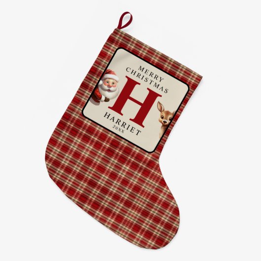 Monogram Kerstman Foto Grote Kerstsok (Voorkant (Hangend))