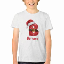 Monogram kerstman hoed letter B kerstalphabet