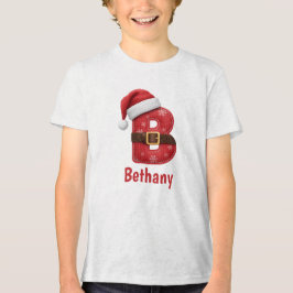 Monogram kerstman hoed letter B kerstalphabet	 Tri-Blend Shirt