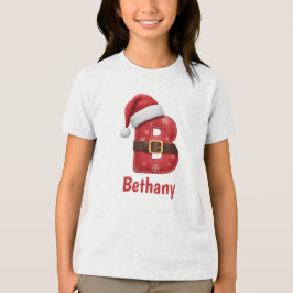 Monogram kerstman hoed letter B kerstalphabet Tri-Blend Shirt