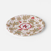 Monogram kerstman papieren bordje (Gekanteld)