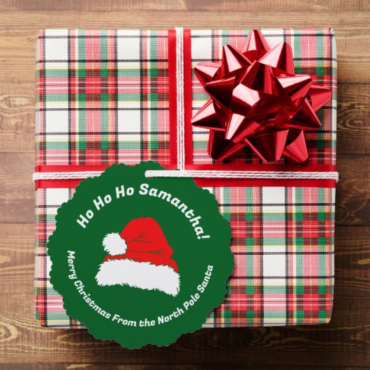 Monogram Kerstman Prettig Kerstfeest Ornament Kaart (Insitu (Geschenk))