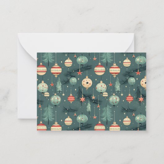 Monogram Kerstmis Bedankt Notitiekaartje (Achterkant)