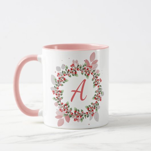 Monogram Kerstmis Berry Wreath Mok (Links)