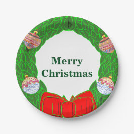 Monogram kerstmis Borden 7 inch Papieren Bordje