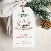  monogram kerstmis cadeaulabel
