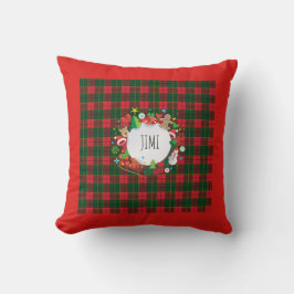 Monogram Kerstmis en Happy New Year Scotland Decor Kussen