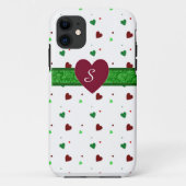 Monogram Kerstmis iPhone Case (Achterkant)