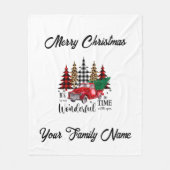 Monogram Kerstmis Kleine Rode Vragel Fleece Deken (Voorkant)