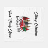 Monogram Kerstmis Kleine Rode Vragel Fleece Deken (Voorkant (Horizontaal))