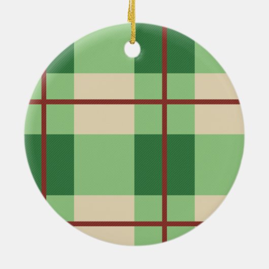 Monogram Kerstmis rood en groen gecontroleerd Keramisch Ornament (Achterkant)