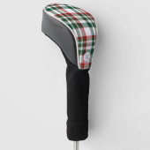 Monogram Kerstmis Rood En Groen Gestreepte   Golfheadcover (Schuin)