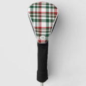 Monogram Kerstmis Rood En Groen Gestreepte   Golfheadcover (Voorkant)