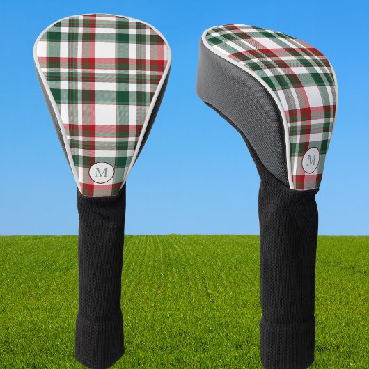 Monogram Kerstmis Rood En Groen Gestreepte   Golfheadcover