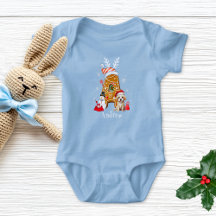 Monogram Kerstmis Santa Gingerbread brief Een jong