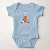 Monogram Kerstmis Santa Gingerbread brief Een jong Romper (Voorkant)