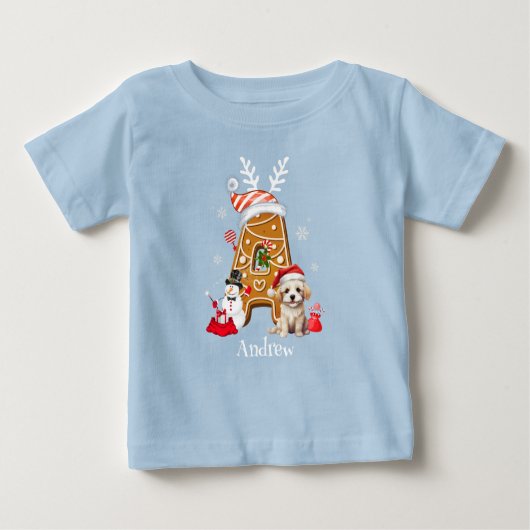 Monogram Kerstmis Santa Gingerbread Letter Boy (Voorkant)