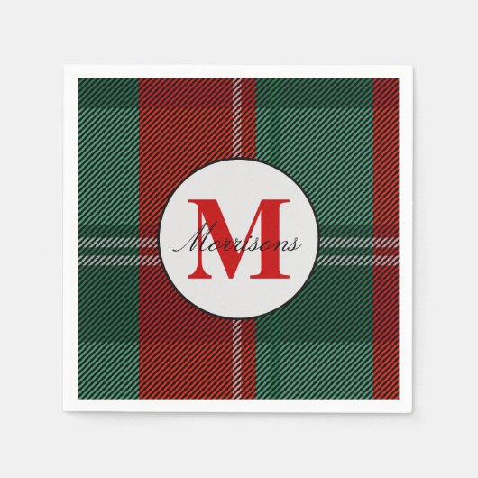 Monogram Kerstmis Servet (Voorkant)