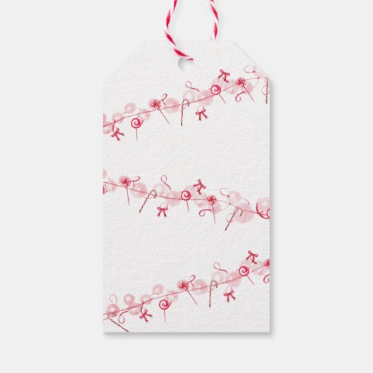 Monogram Kerstmis Wreath Cadeaulabel (Achterkant)