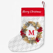 Monogram Kerstmis Wreath Kleine Kerstsok (Achterkant)
