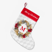 Monogram Kerstmis Wreath Kleine Kerstsok (Voorkant (Hangend))