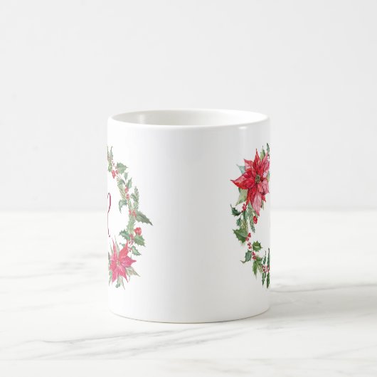 Monogram Kerstmis Wreath Koffiemok (Center)